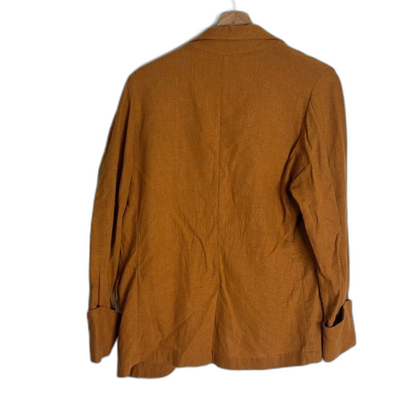 Pinkfilosopy ladies rust open front linen boyfriend blazer size smalll - Picture 8 of 9